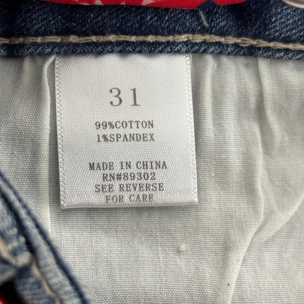 Altar'd State Denim Cutoff Short Womens 31 Medium Wash Frayed Scarf Belt 24020AS - Picture 3 of 11